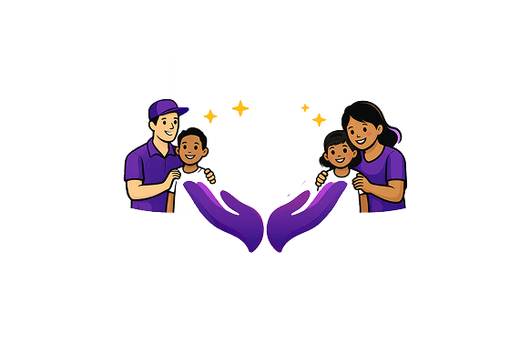 Helping hand with love and care illustration