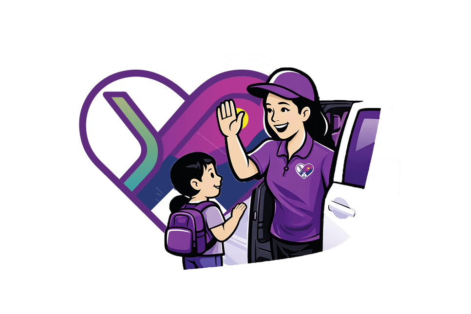 Yuni Rides driver safely transporting a child to school