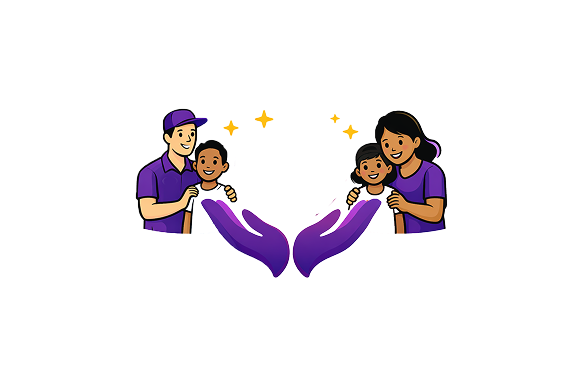 Helping hand with love and care illustration